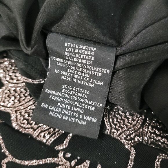 Betsy & Adam Black and Silver Floral Maxi Dress - Picture 8 of 12